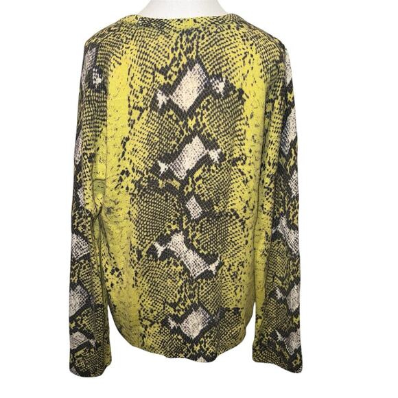 Equipment Femme Cashmere Sloane Diamondback Python Sweater Blazing Yellow Size M - Picture 8 of 13
